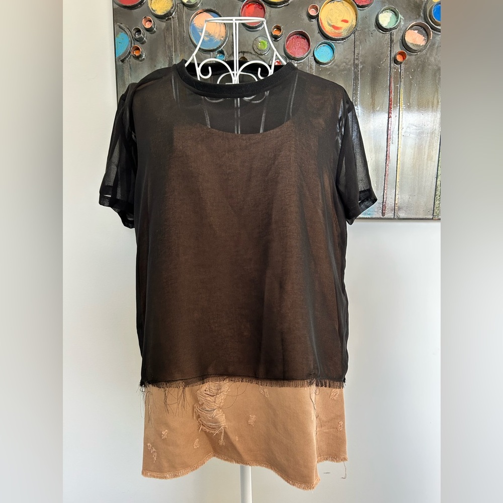 True Religion layered short sleeve size M blouse